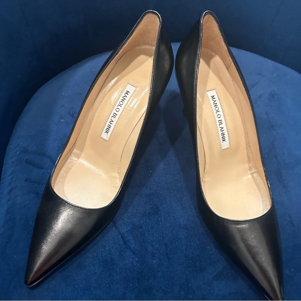Manolo Blahnik
Kietta 70MM Leather Pumps